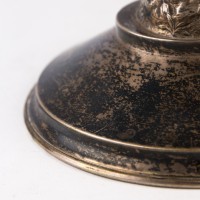 Srebrny dwuramienny świecznik figuralny, Austria. XIX/XX wiek